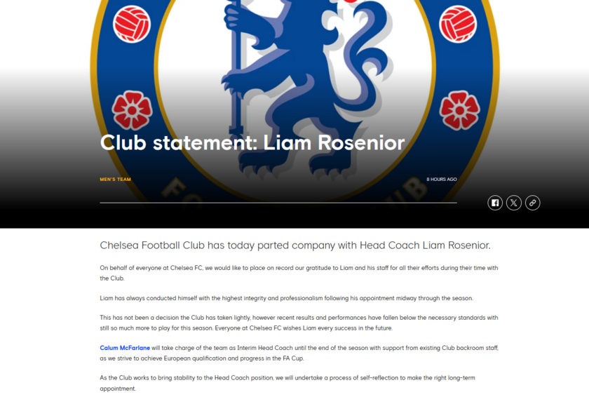 切尔西官方通告