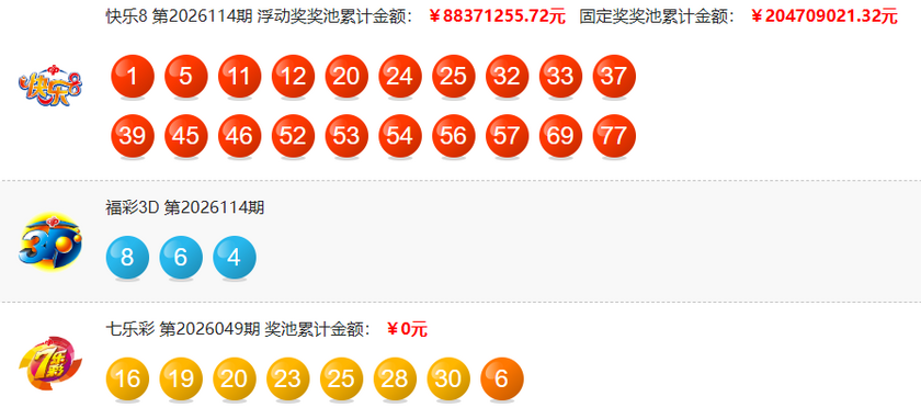 福彩开奖详情