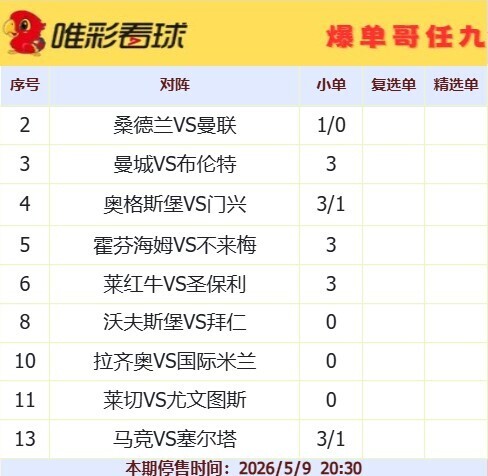 爆单哥26073期小单