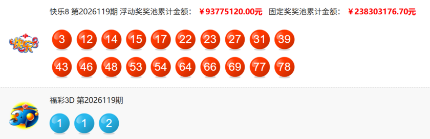 福彩开奖详情