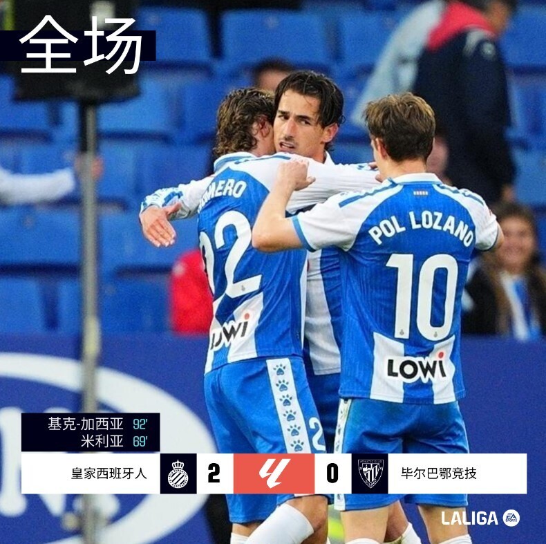 西班牙人2-0毕尔巴鄂竞技