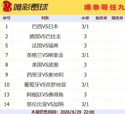 爆单哥26089期小单