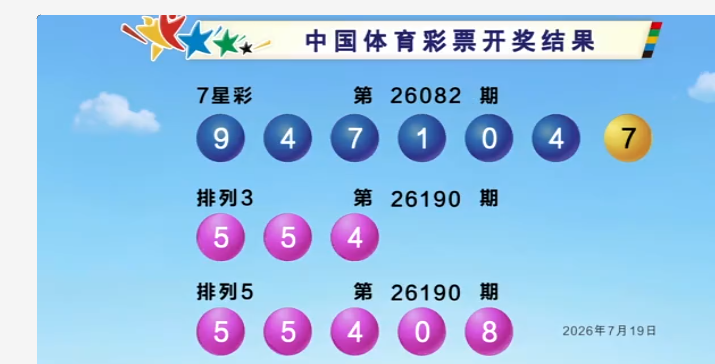 体彩开奖详情