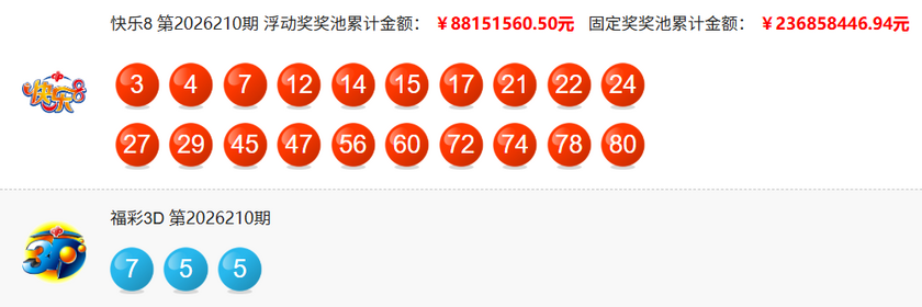 福彩开奖详情