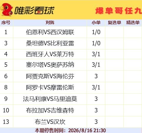 爆单哥26106期小单