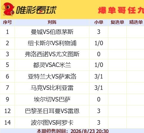 爆单哥26110期小单