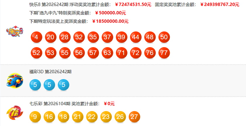 福彩开奖详情