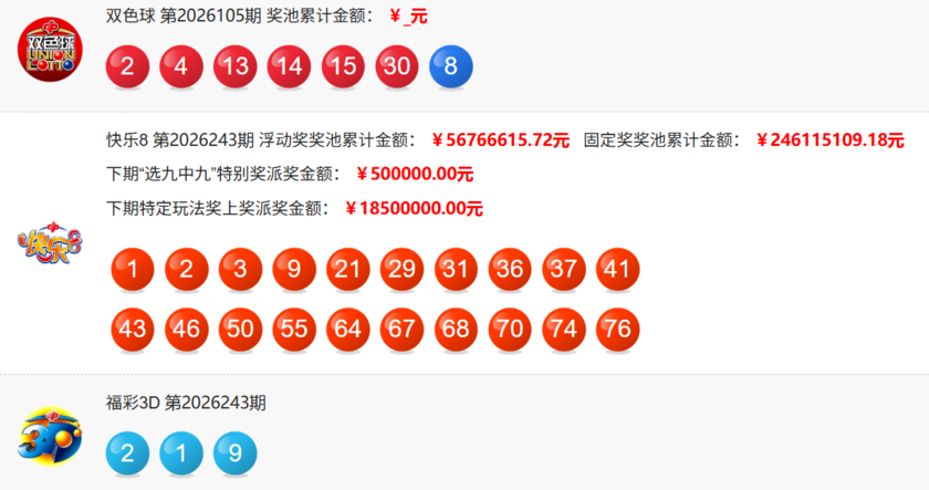 福彩开奖详情
