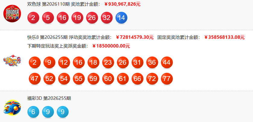 福彩开奖详情