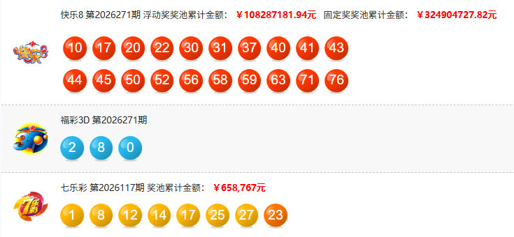 福彩开奖详情