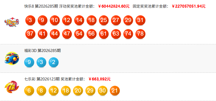 福彩开奖详情