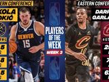 NBA周最佳公布：约基奇和加兰率队4战全胜齐当选