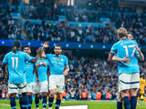 英超-曼城主场1-0狼队，库尼亚助攻，德布劳内打进制胜球