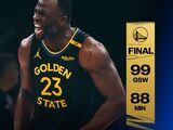 NBA季后赛-勇士99-88客胜森林狼，希尔德24+8 库里伤退华子23+14