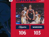 NBA季前赛-快船106-103险胜勇士，50号秀桑德斯砍25分 库里20+5 