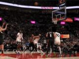 开拓者VS森林狼次节杨瀚森罚球拿到NBA生涯首分