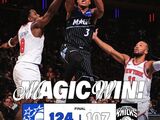 NBA-魔术124-107终结尼克斯5连胜，小瓦28+9班凯罗伤退布伦森空砍31+6