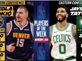 NBA官方公布25-26赛季第23周周最佳，约基奇塔图姆当选
