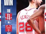 NBA-火箭119-113胜雄鹿，谢泼德9记三分创生涯新高