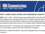 拉梅洛·鲍尔遭联盟重罚6万美元，恶意犯规+不当言论双双被罚