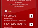 德甲-RB莱比锡3-1柏林联合，芬克格拉夫破门多克希建功