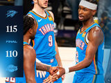 NBA西部半决赛-雷霆115-110湖人横扫晋级，亚历山大35+8詹姆斯空砍24+12