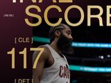 NBA季后赛-骑士加时117-113活塞夺赛点，哈登30分坎宁安39分